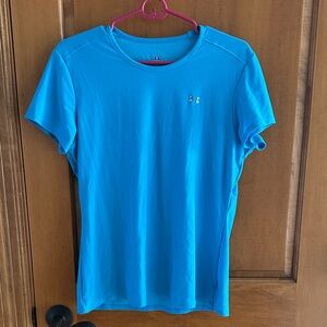 Under Armour Women's Vibrant Teal Blue Short Sleeve Tee Large